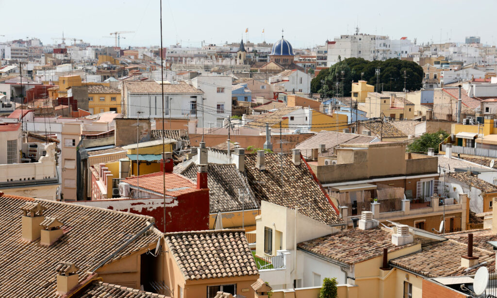 Dächer über Valencia, Spanien