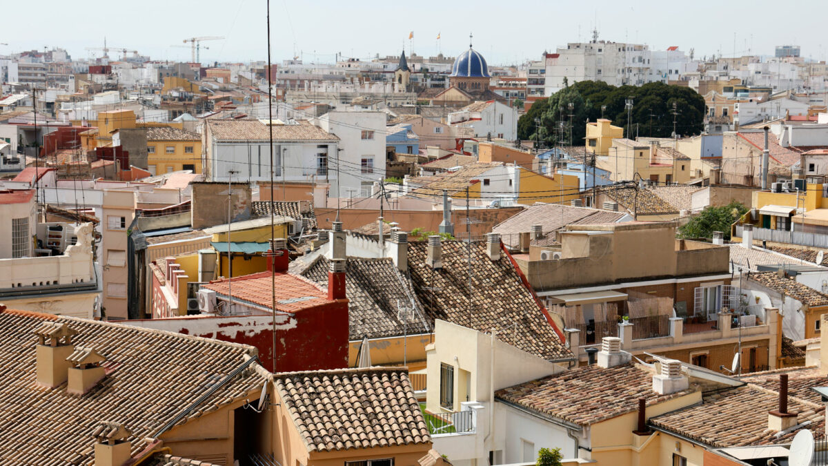Dächer über Valencia, Spanien